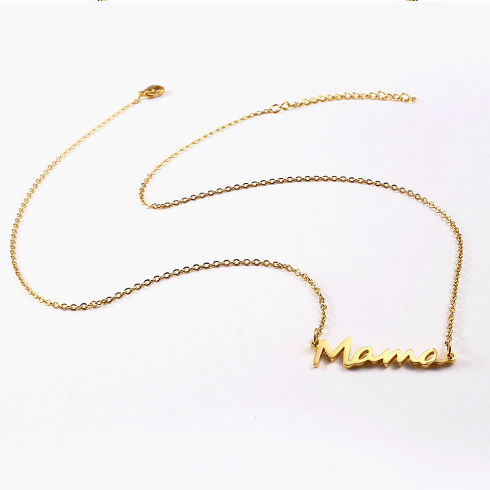 High quality high polish vacuum plating fashion Titanium stainless steel mama necklace bracelet earring ring gift jewelry set