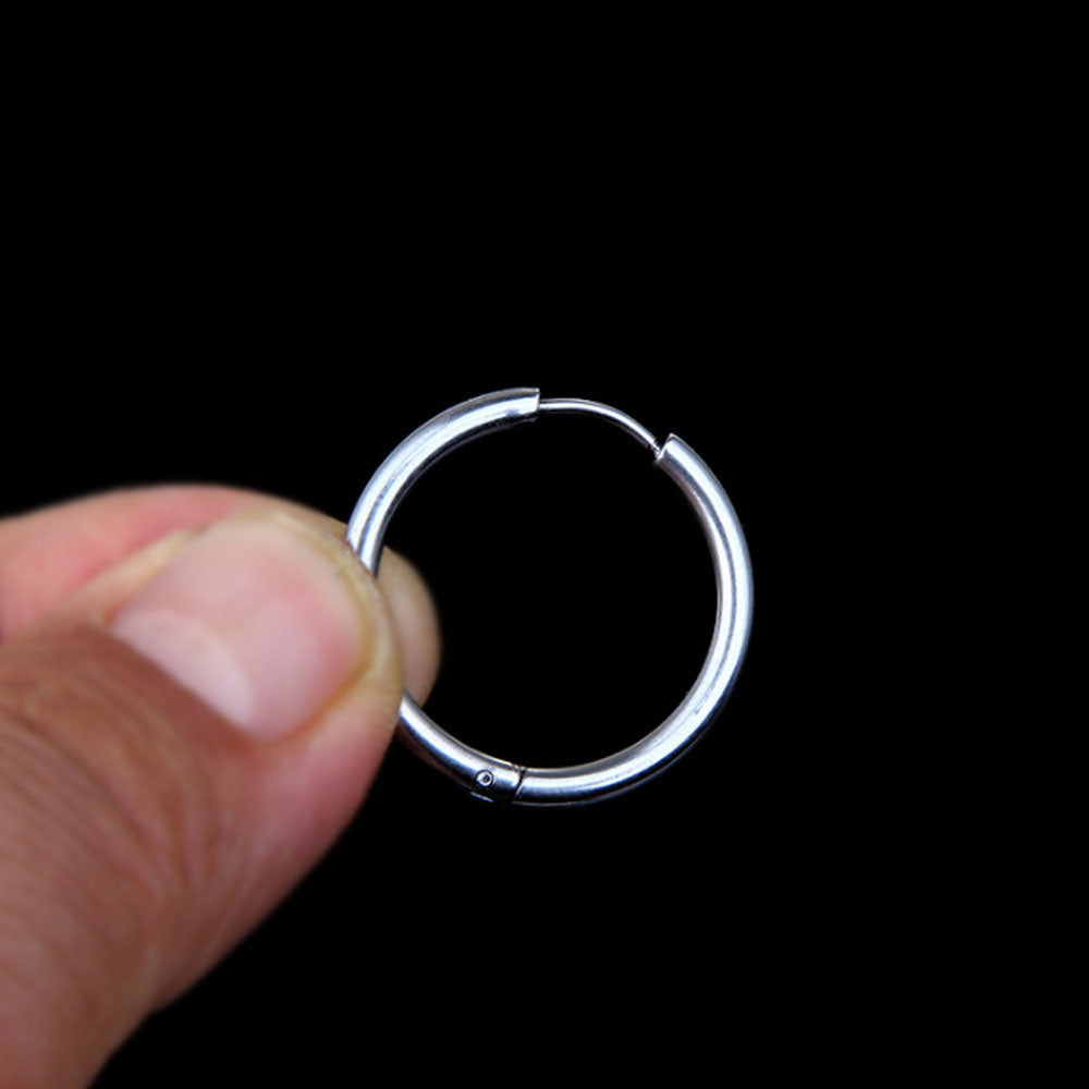 men's black silver and gold cartilage small stainless steel huggie hoop earring jewelry for women men