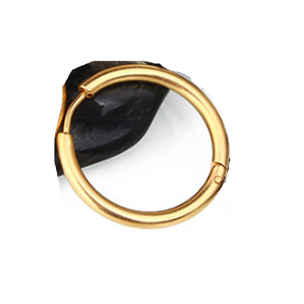 men's black silver and gold cartilage small stainless steel huggie hoop earring jewelry for women men