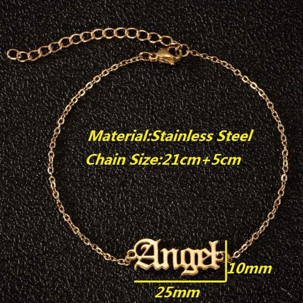 stainless steel gold and silver color zodiac sign anklets foot jewelry