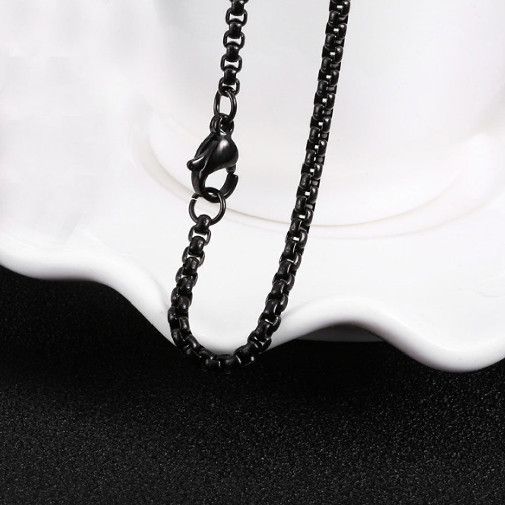 2.5mm 3mm 4mm gold silver and black stainless steel box chain pendants necklace for men and women jewelry