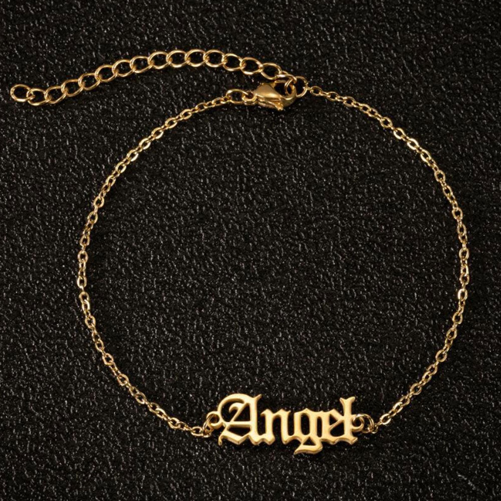 stainless steel gold and silver color zodiac sign anklets foot jewelry