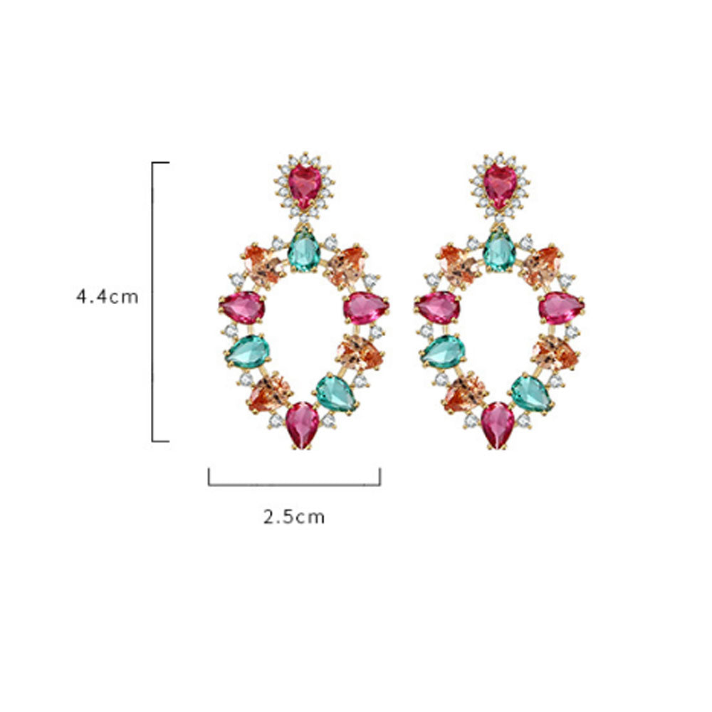 colorful cz cubic zirconia dangle earrings women