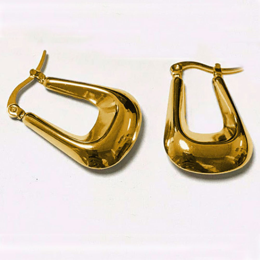 baby girl large thick plain stainless steel hollow dangle hoop earrings18k gold plated women earring jewelry