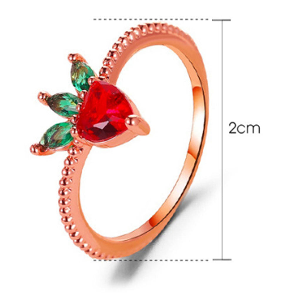 fashion brass jewelry fruit finger ring for women
