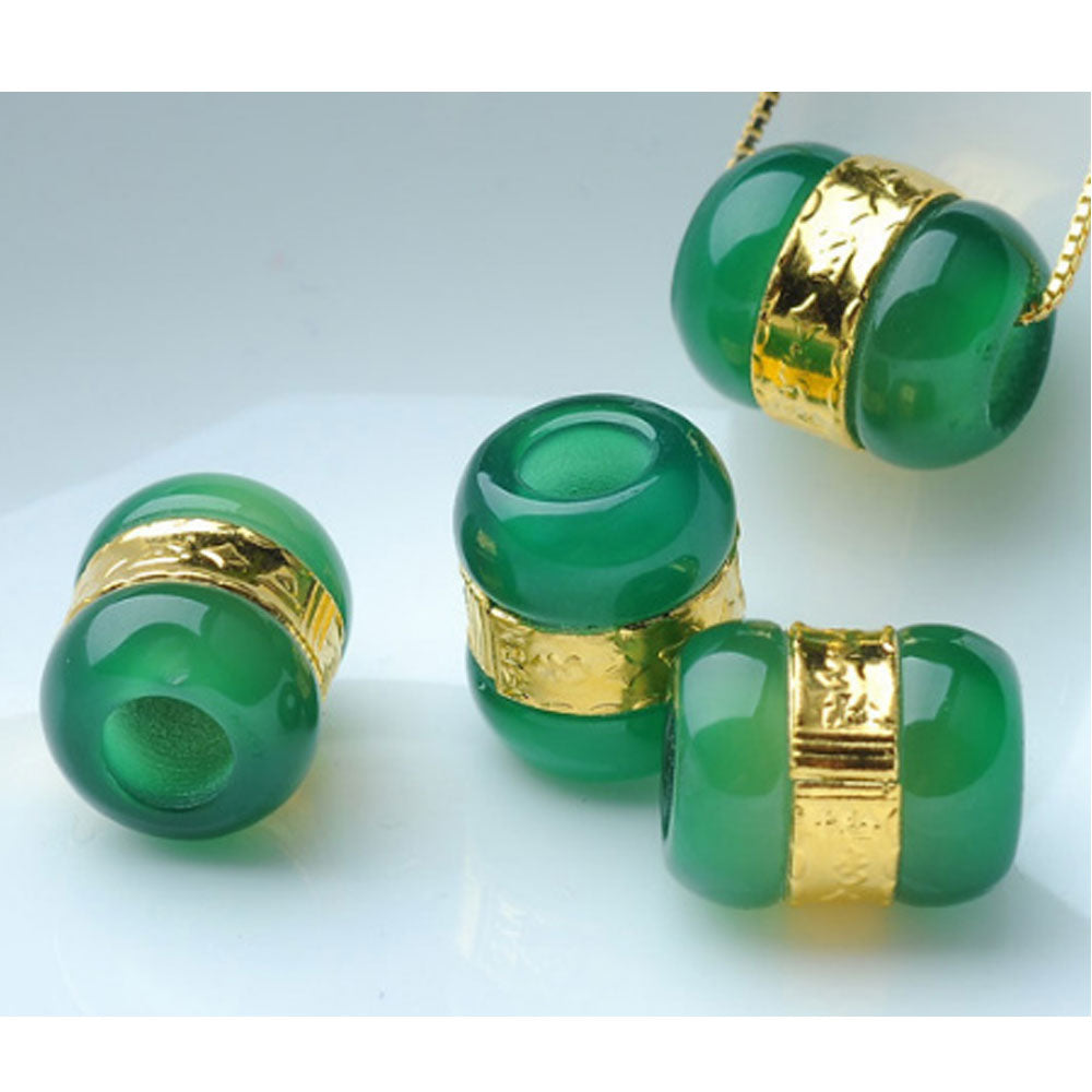 fahion 24k gold with stone Om Mani Padme Hum necklace pendant chain not included jewelry hetian carved jade
