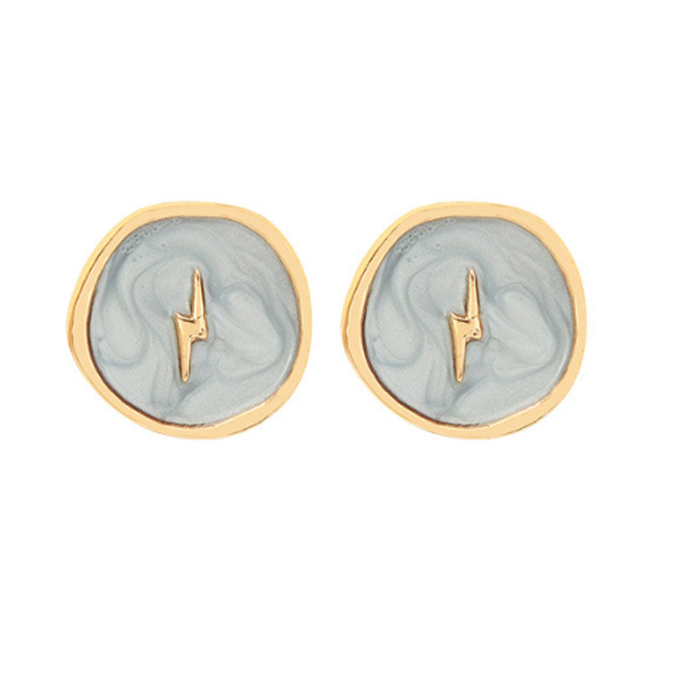 korean moon star lightning five pointed enamel stud earrings jewelry on sale