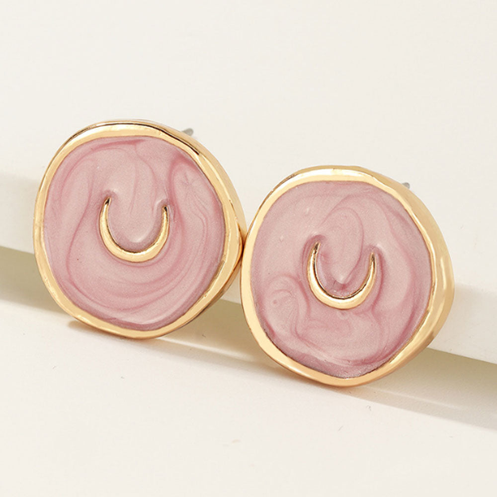 korean moon star lightning five pointed enamel stud earrings jewelry on sale
