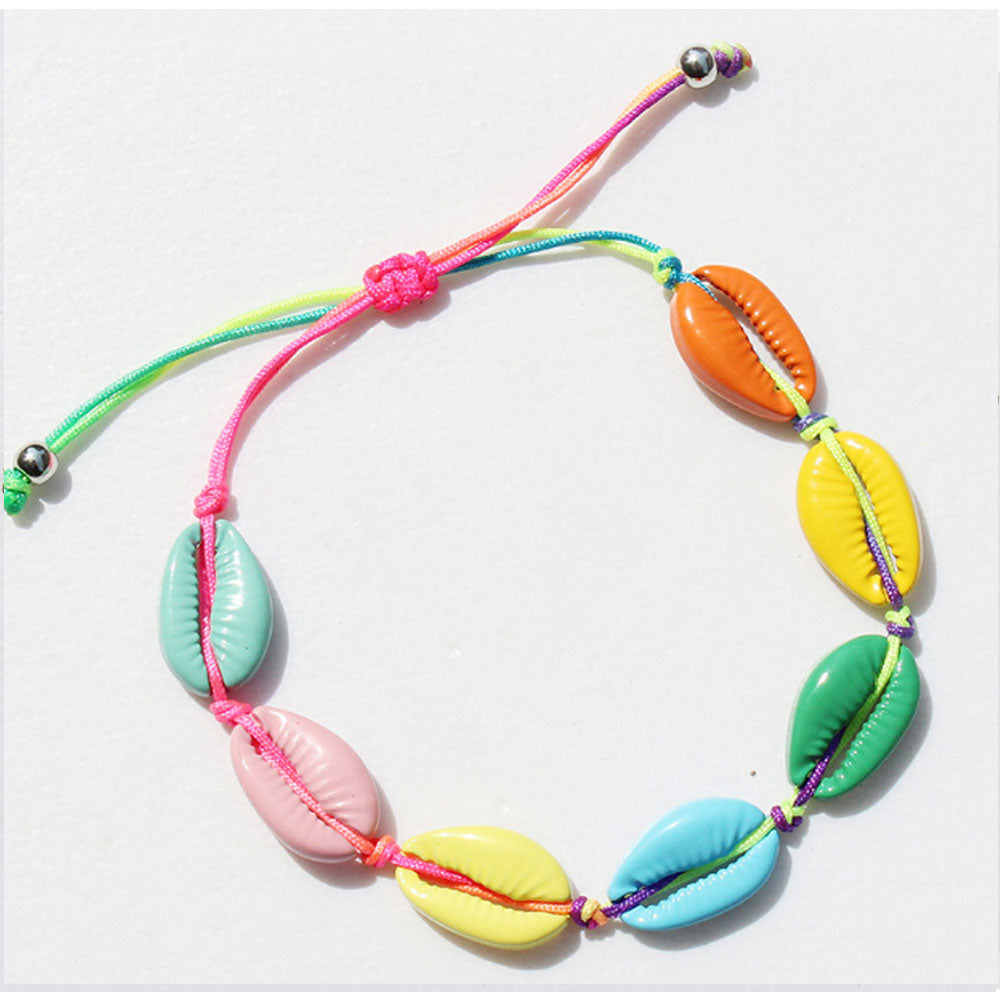 Hawaii fashion multi color handmade alloy bead shell bracelet handmade bracelet beads shell jewelry