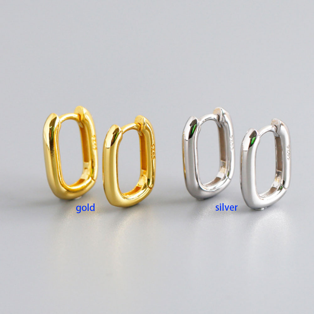 wholesale tiny small huggie hoop earrings 925 sterling silver geometric dangle earring boho square women and men