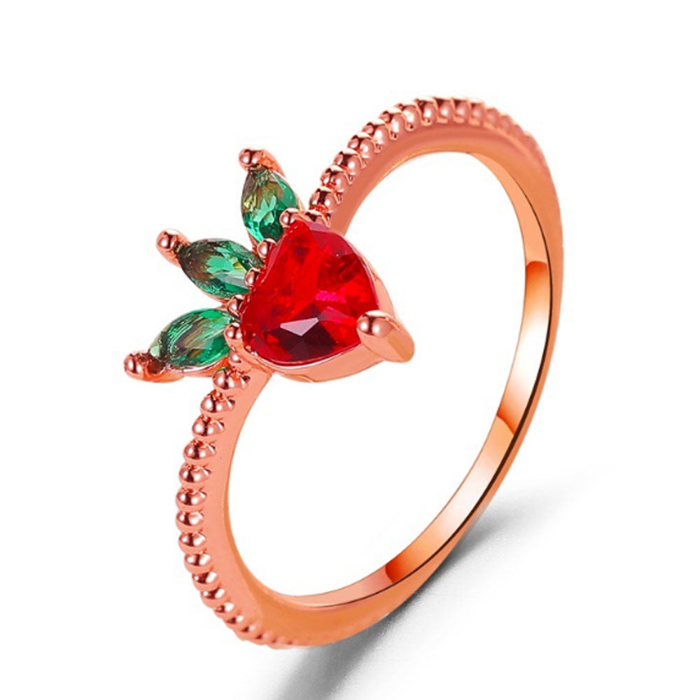 fashion brass jewelry fruit finger ring for women