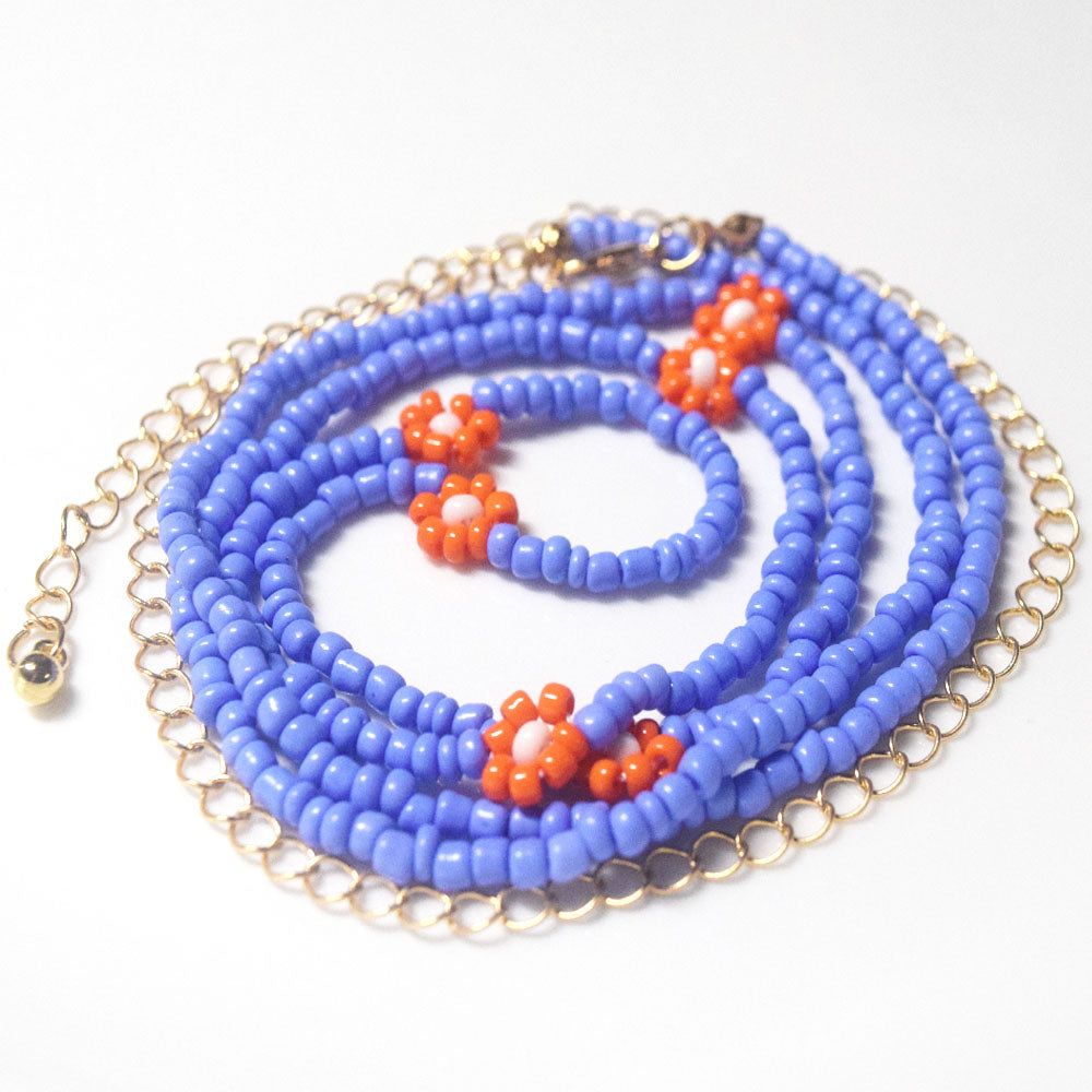 handmade glass seed beads waist belly chain daisy flower beads charm for women lobster clasp body chain jewelry