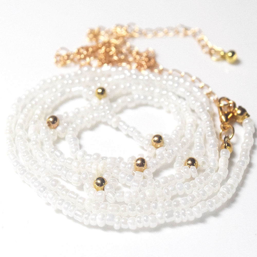 handmade glass seed beads waist belly chain daisy flower beads charm for women lobster clasp body chain jewelry
