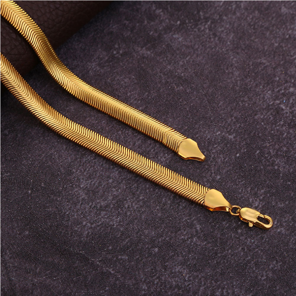 Alloy Gold color men girls SNAKE JEWELRY chain necklace width 6MM