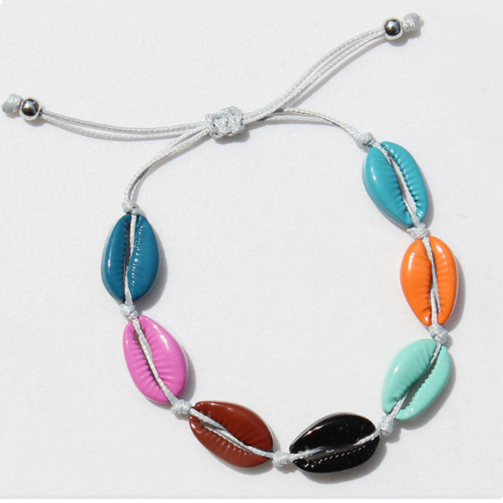 Hawaii fashion multi color handmade alloy bead shell bracelet handmade bracelet beads shell jewelry