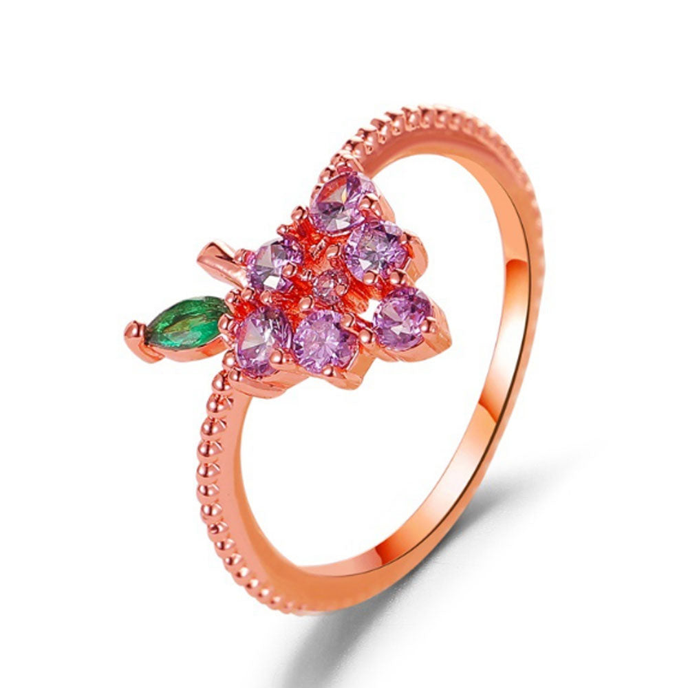 fashion brass jewelry fruit finger ring for women
