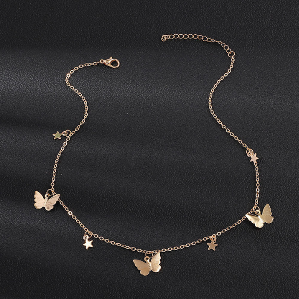 fashion cheap alloy butterfly charm necklace