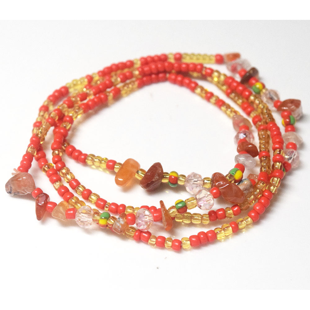handmade glass seed beads bikini waist belly chain plus natural stone chips jewelry women