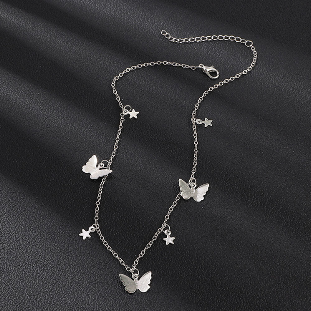 fashion cheap alloy butterfly charm necklace