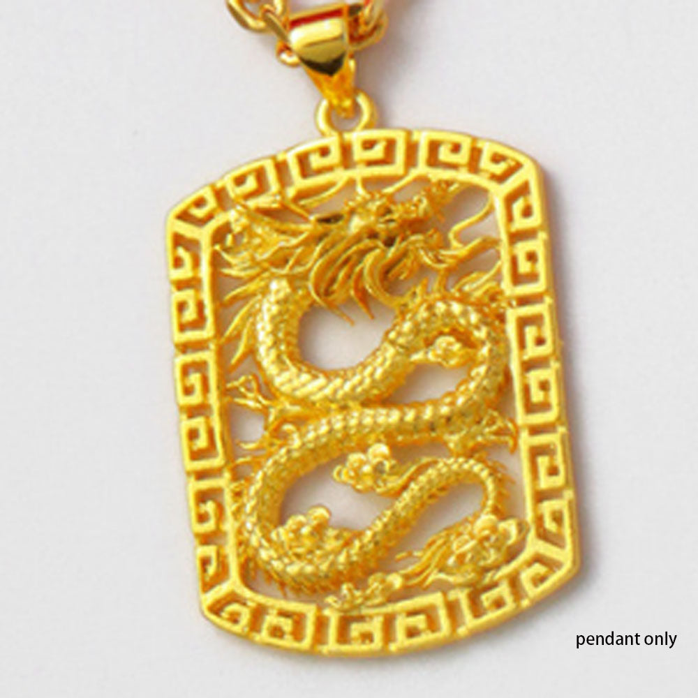 Chinese dragon necklaces brass alloy gold plated jewelry