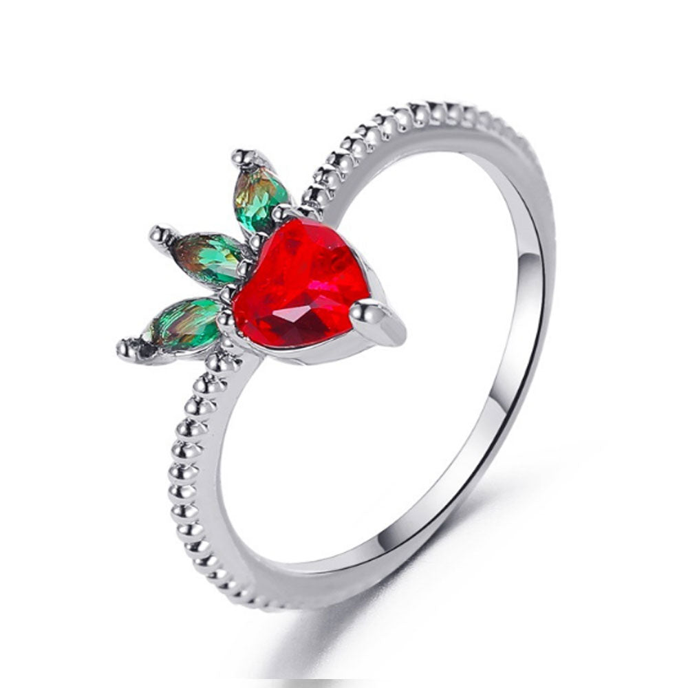 fashion brass jewelry fruit finger ring for women