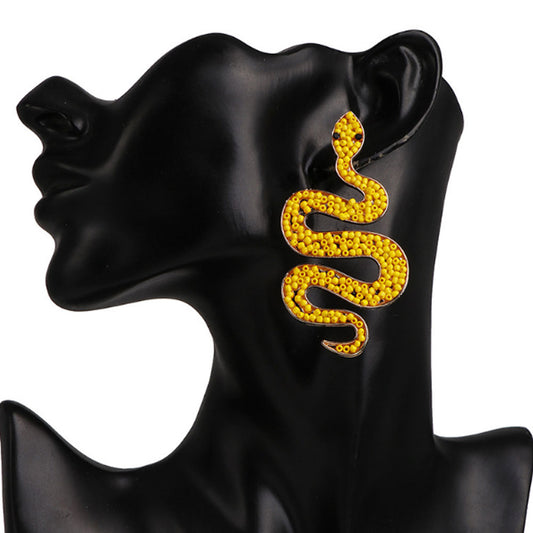 vintage glass seed beads earring snake earrings jewelry for women