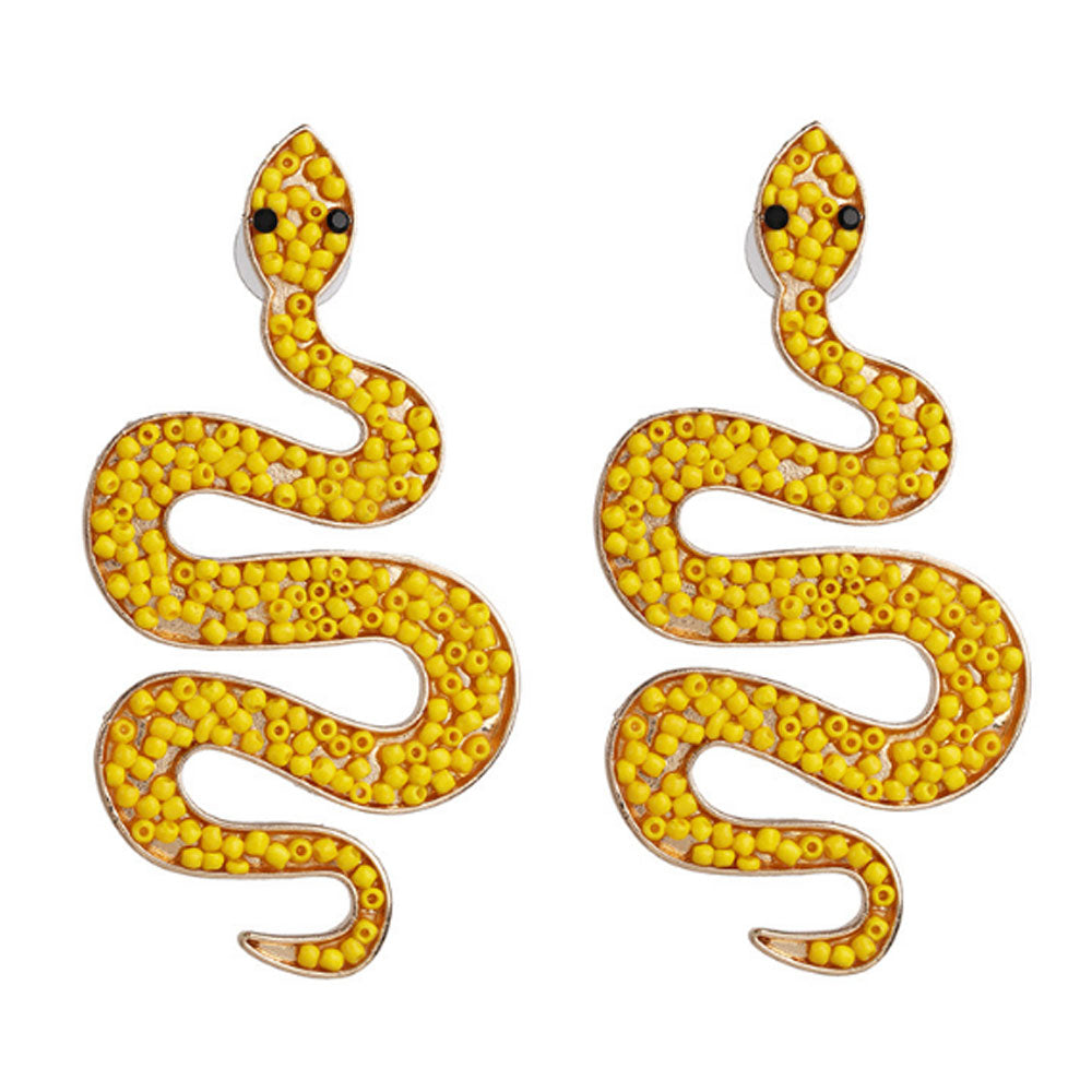 vintage glass seed beads earring snake earrings jewelry for women