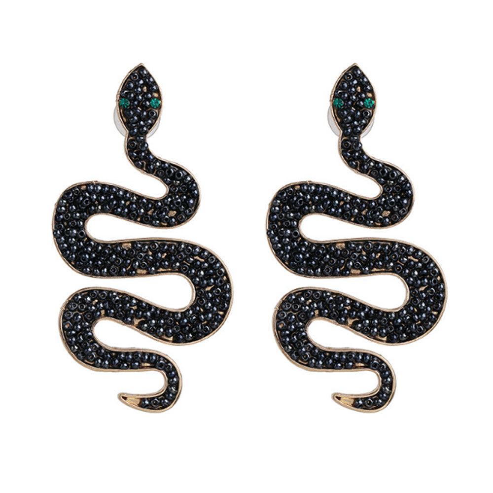 vintage glass seed beads earring snake earrings jewelry for women