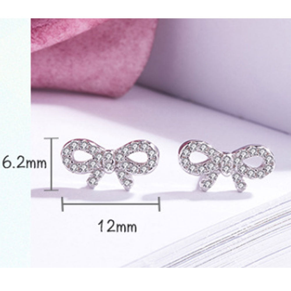 korean style mini 925 sterling silver butterfly bowknot charm necklace bracelet earring and ring jewelry set