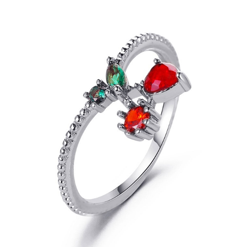 fashion brass jewelry fruit finger ring for women