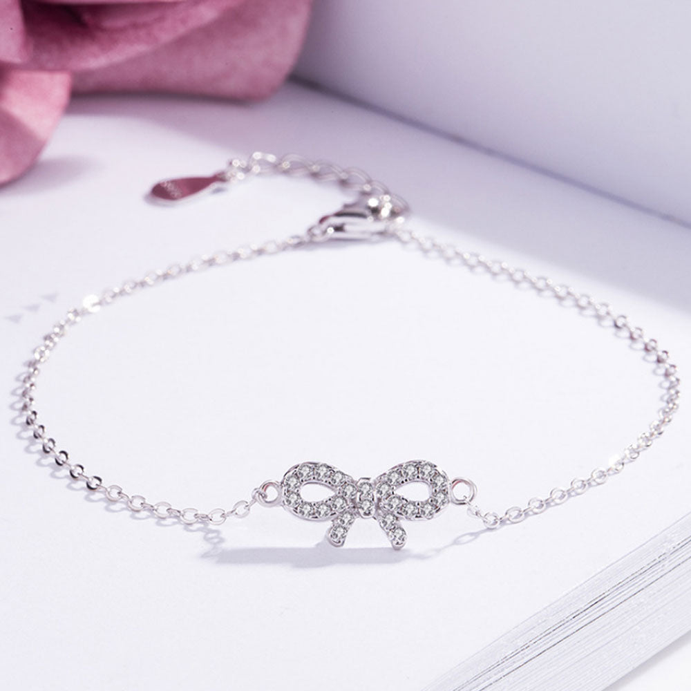 korean style mini 925 sterling silver butterfly bowknot charm necklace bracelet earring and ring jewelry set