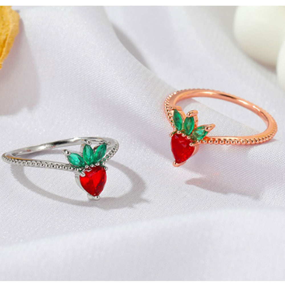 fashion brass jewelry fruit finger ring for women