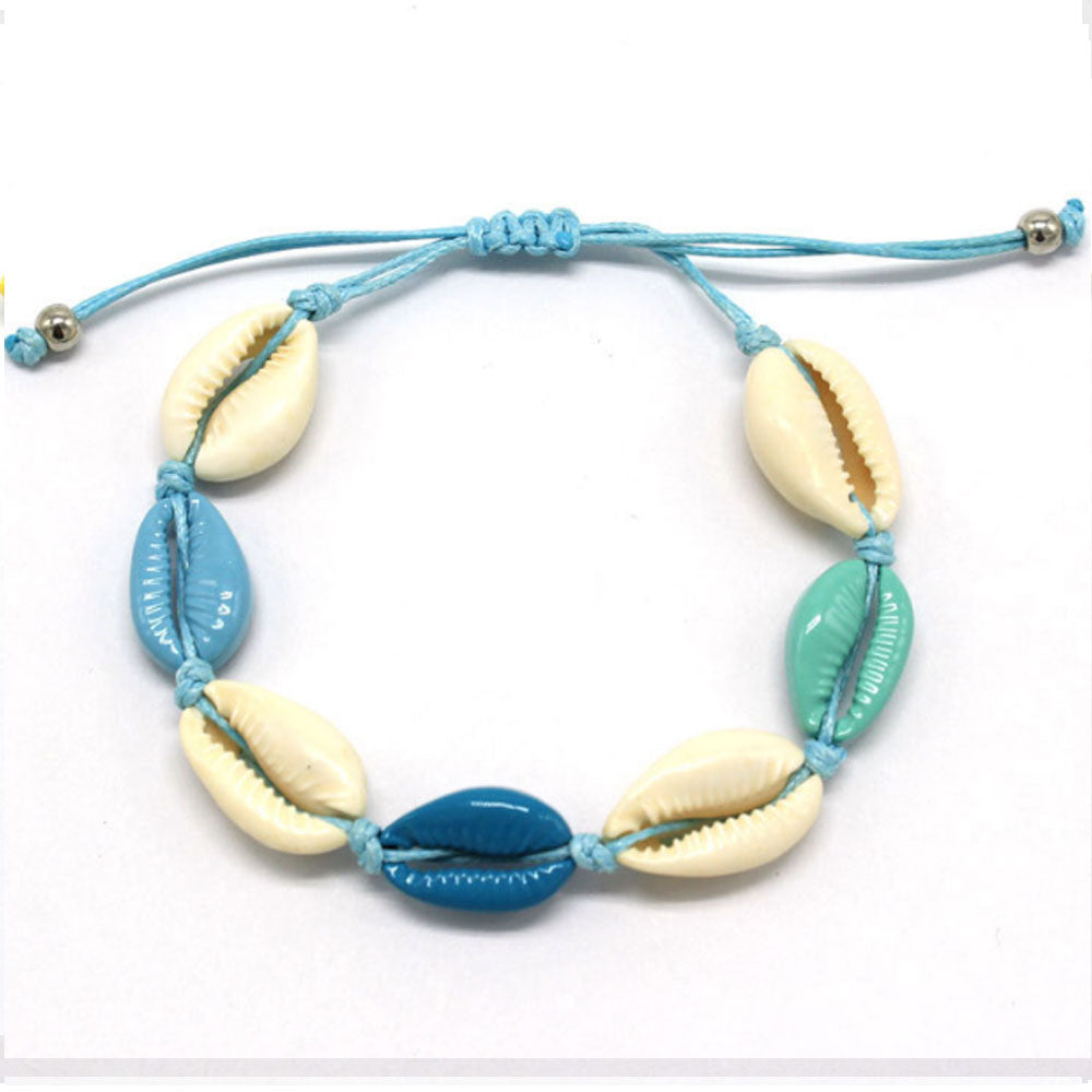 Hawaii fashion multi color handmade alloy bead shell bracelet handmade bracelet beads shell jewelry
