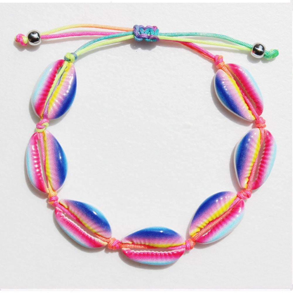Hawaii fashion multi color handmade alloy bead shell bracelet handmade bracelet beads shell jewelry