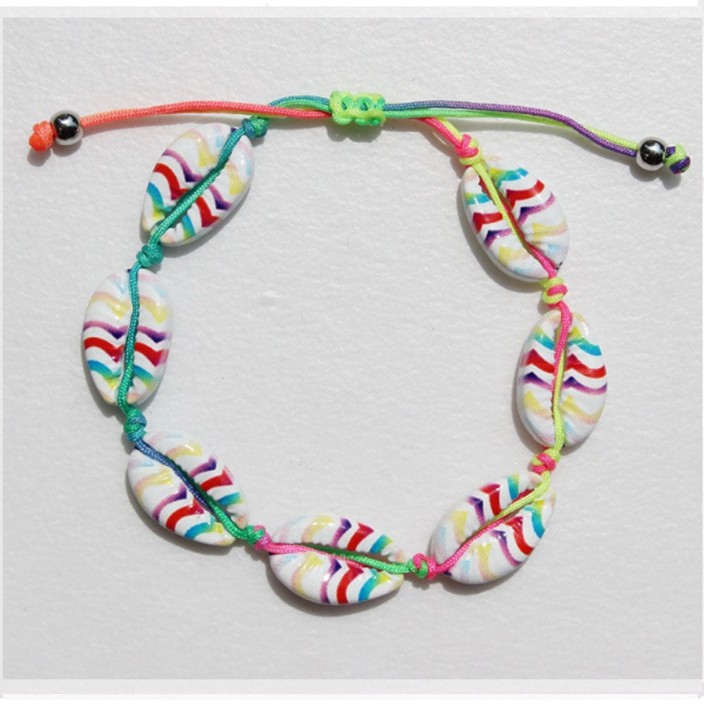 Hawaii fashion multi color handmade alloy bead shell bracelet handmade bracelet beads shell jewelry