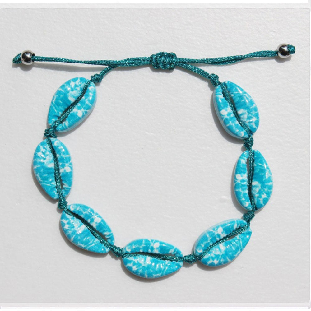 Hawaii fashion multi color handmade alloy bead shell bracelet handmade bracelet beads shell jewelry