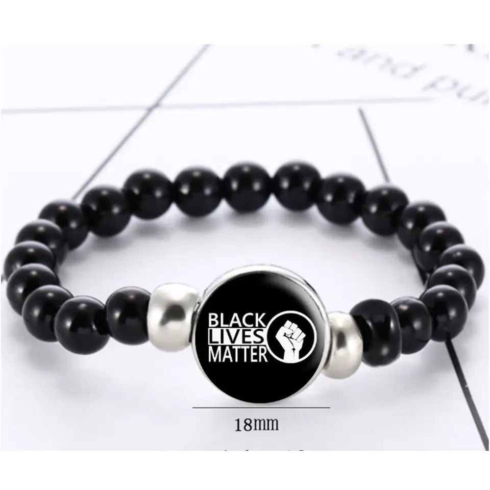 wholesale Acrylic beads beaded black lives matter charm bracelets wristband accessories China Manufacturer Supplier