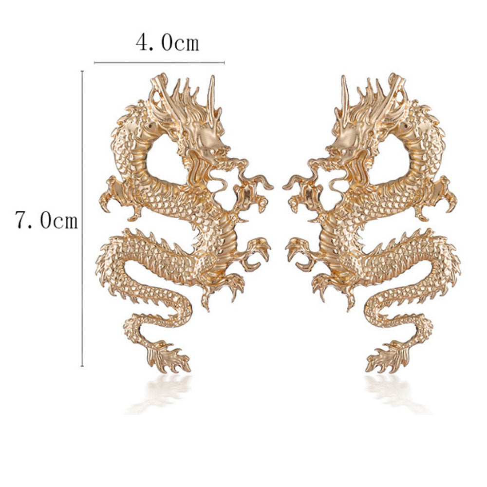 alloy gold and silver small dragon earrings jewelry for women