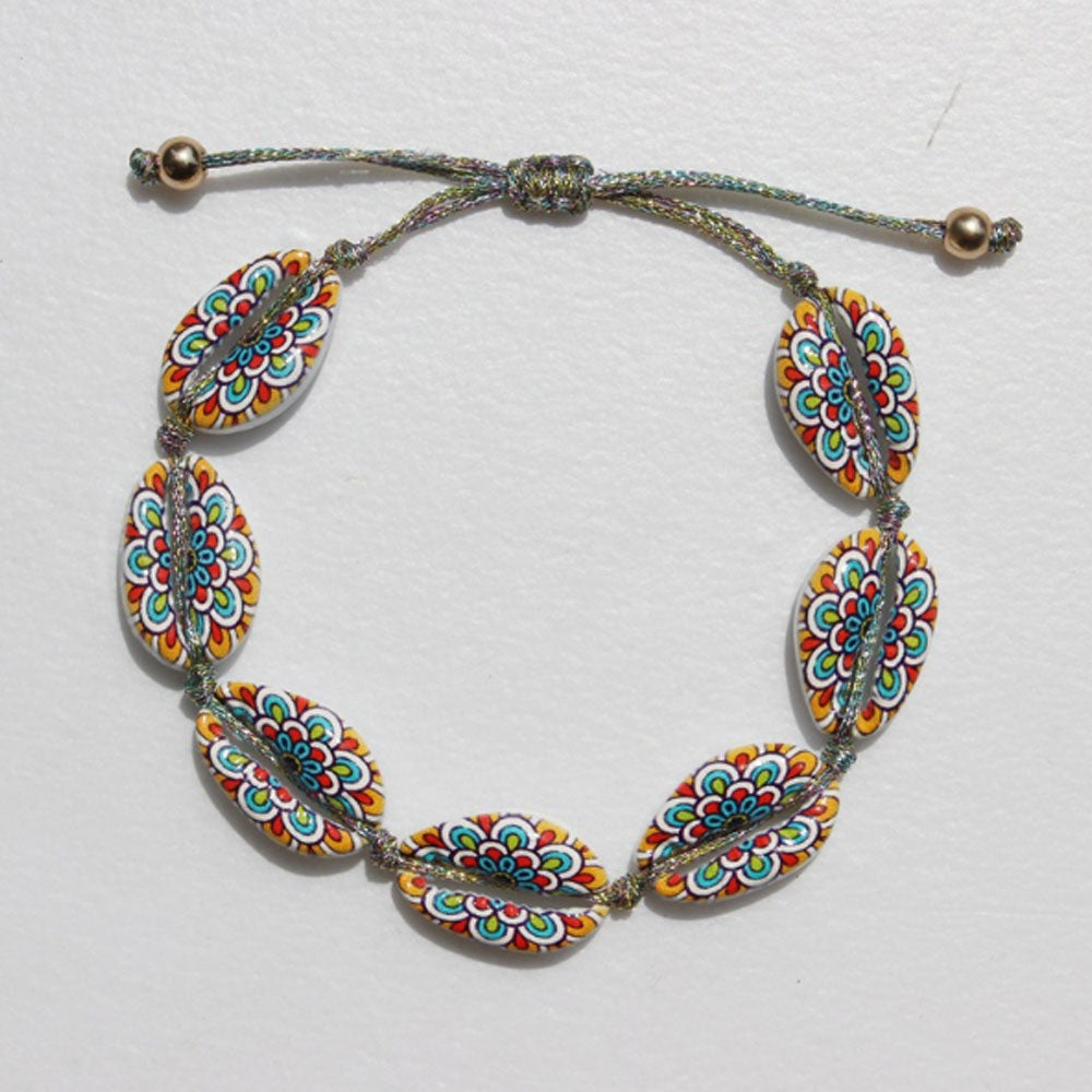 Hawaii fashion multi color handmade alloy bead shell bracelet handmade bracelet beads shell jewelry
