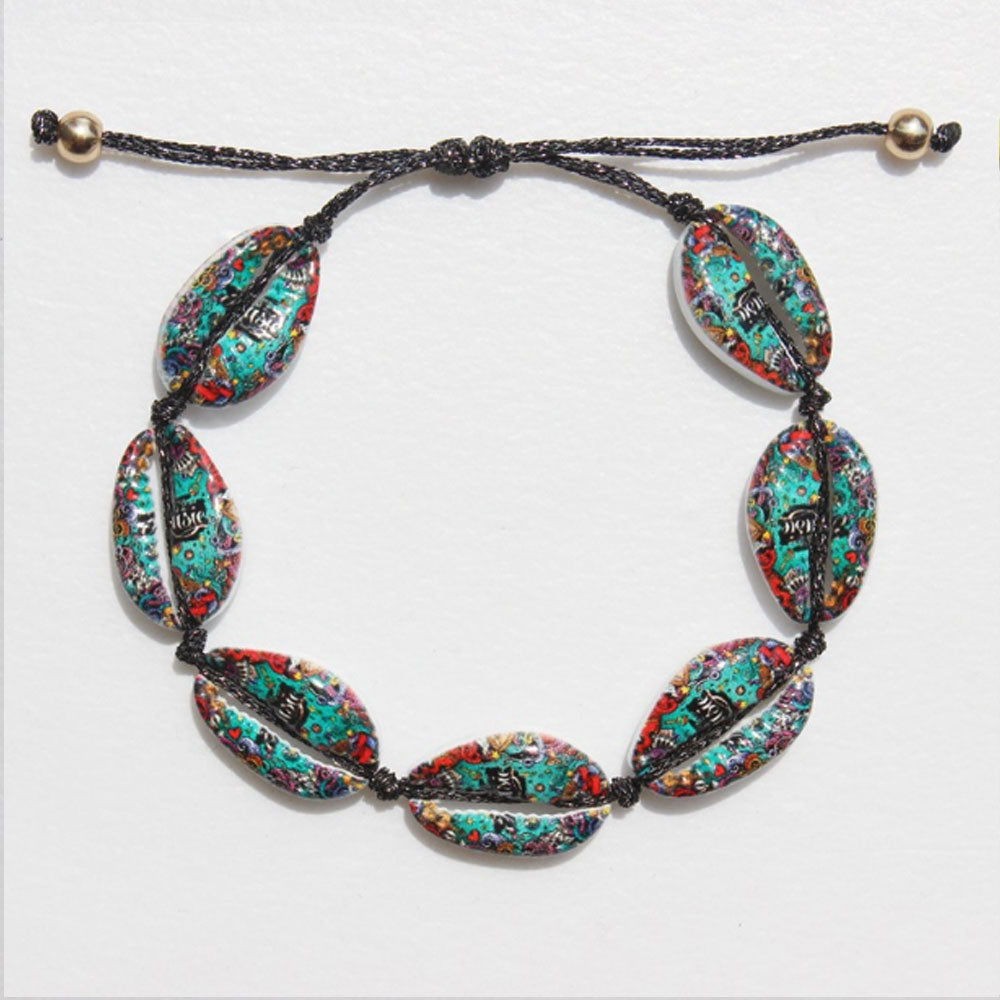 Hawaii fashion multi color handmade alloy bead shell bracelet handmade bracelet beads shell jewelry