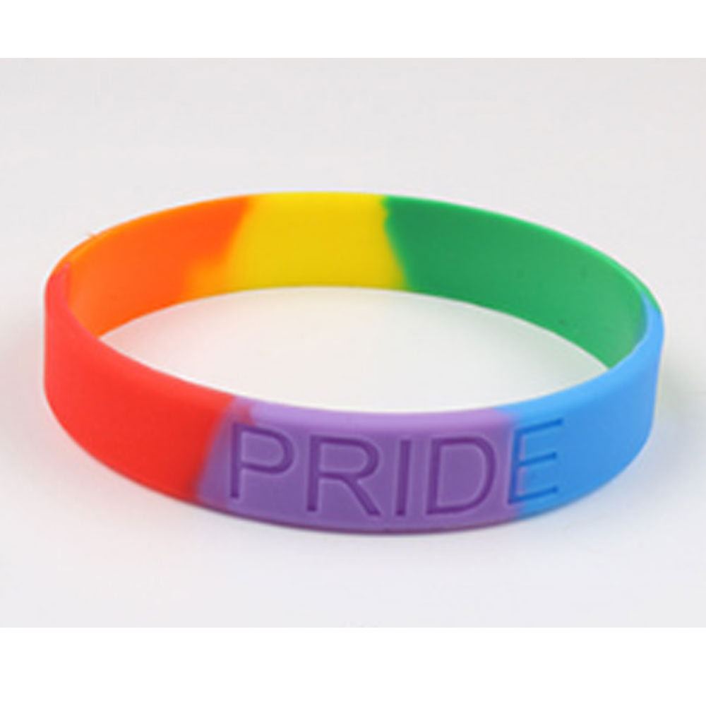 fashion trendy silicone rubber rainbow band transgender lesbian pride gay bracelet couples bracelet lgbt pride