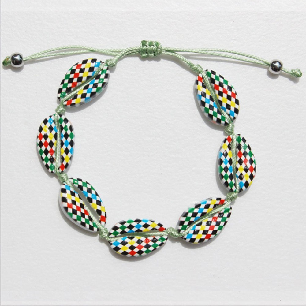 Hawaii fashion multi color handmade alloy bead shell bracelet handmade bracelet beads shell jewelry