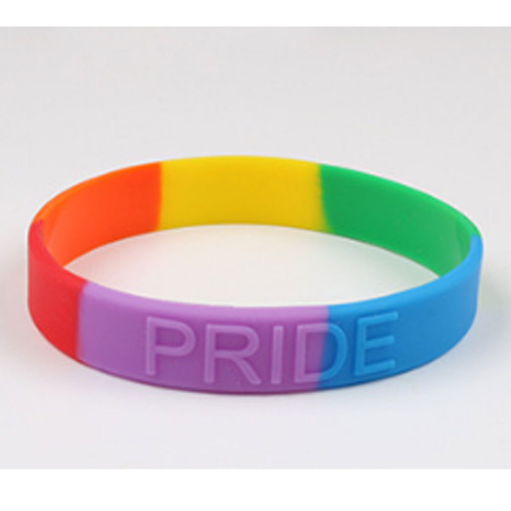 fashion trendy silicone rubber rainbow band transgender lesbian pride gay bracelet couples bracelet lgbt pride