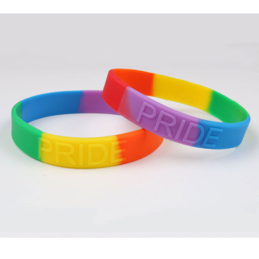 fashion trendy silicone rubber rainbow band transgender lesbian pride gay bracelet couples bracelet lgbt pride