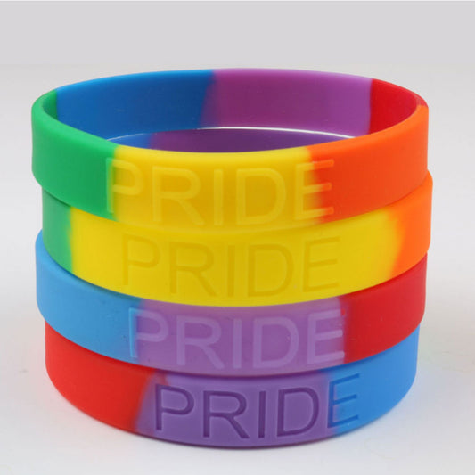 fashion trendy silicone rubber rainbow band transgender lesbian pride gay bracelet couples bracelet lgbt pride