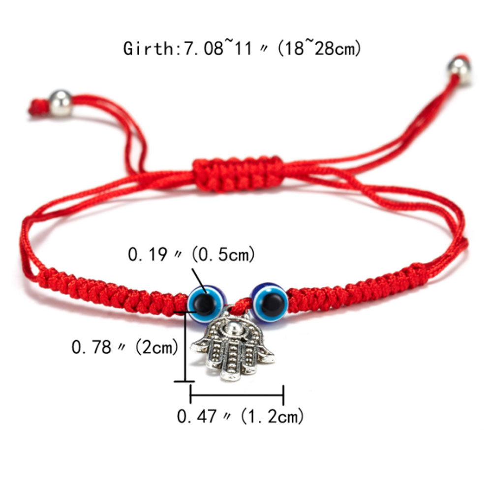 men's fashion handmade d-evil eye bracelet adjustable lucky red string rope woven bracele