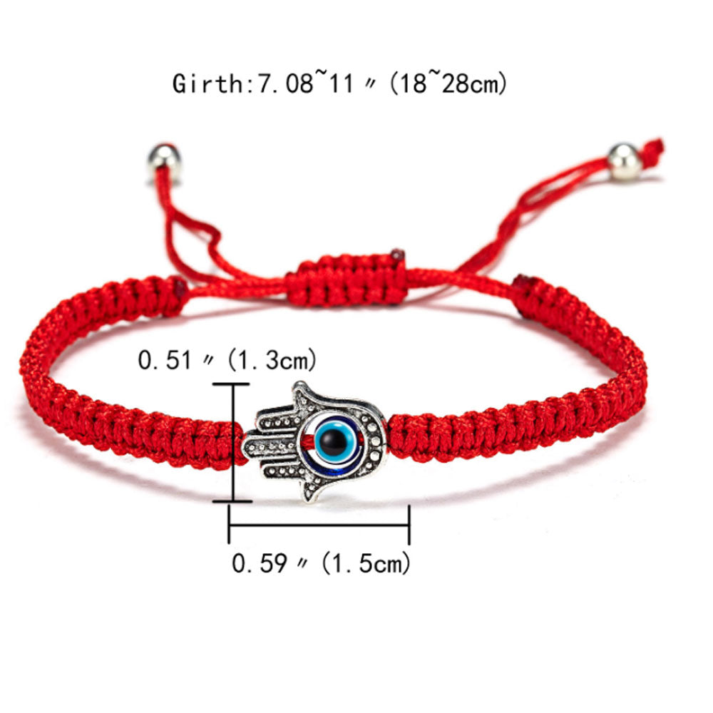 men's fashion handmade d-evil eye bracelet adjustable lucky red string rope woven bracele