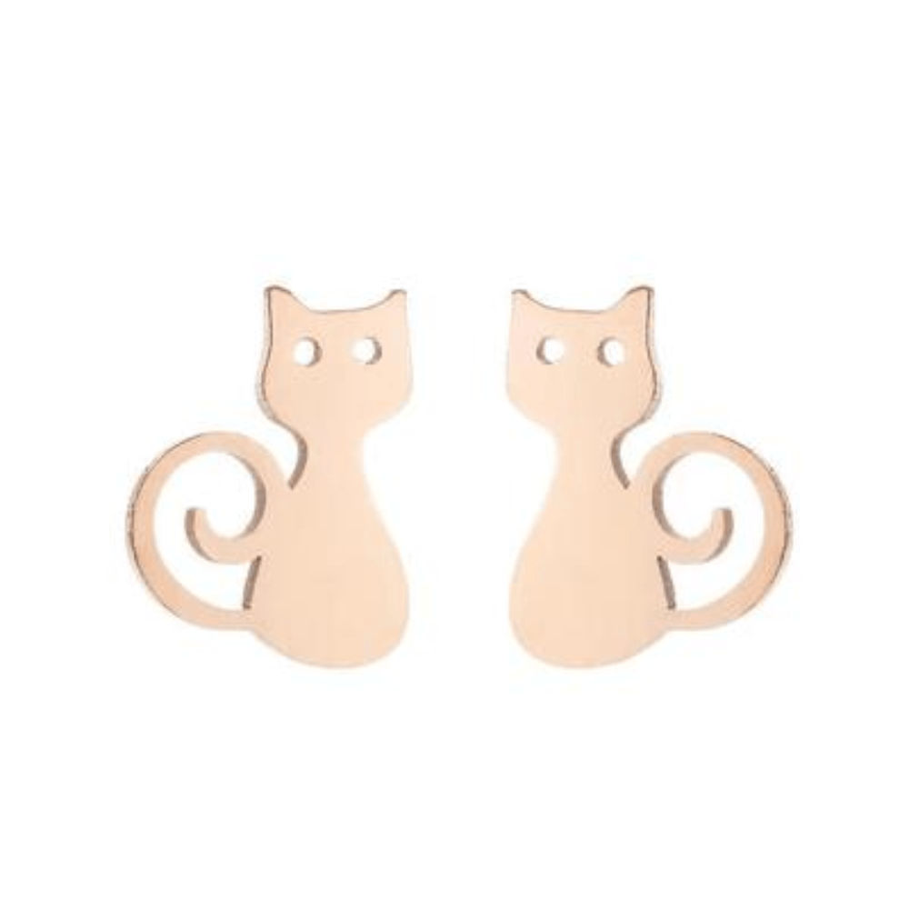 bulk tiny cat charm stainless steel stud earrings jewelry earring women