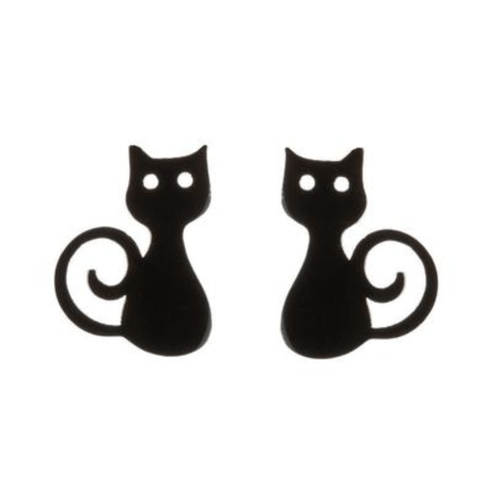 bulk tiny cat charm stainless steel stud earrings jewelry earring women