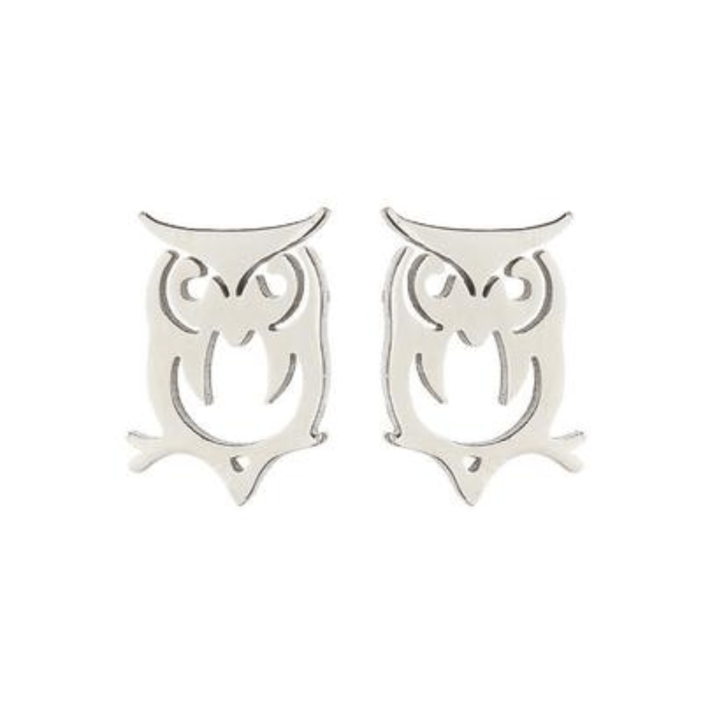 tiny coconut owl charm stainless steel stud earrings jewelry earring women earrings